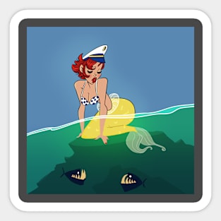 Pin Up Mermaid Sticker